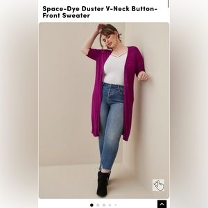 NWOT torrid pink space died duster sweater cardigan